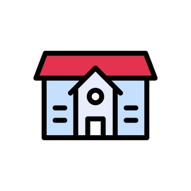 ev vektörü düz renk simgesi