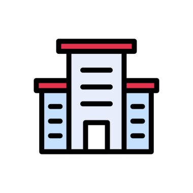 ofis vektörü düz renk simgesi