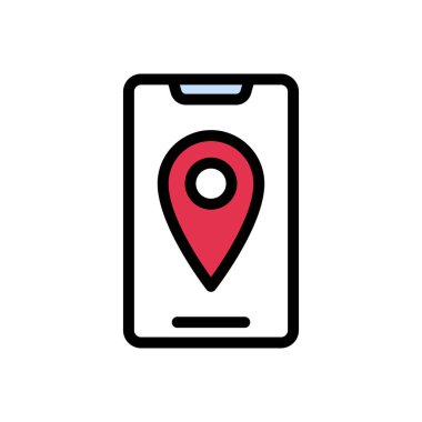 konum vektörü düz renk simgesi