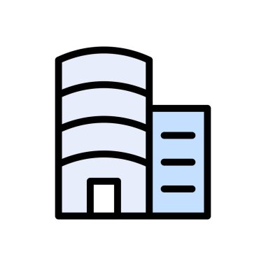 alışveriş merkezi vektörü düz renk simgesi