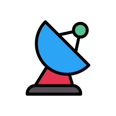 anten vektörü düz renk simgesi