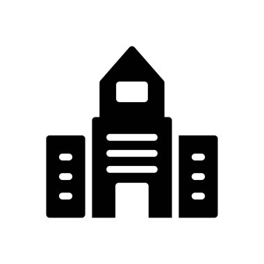 ev vektörü glyph düz simgesi