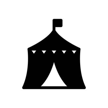 çadır vektör düz simge