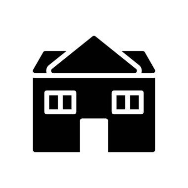 ev vektörü glyph düz simgesi