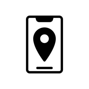 konum vektörü düz simge