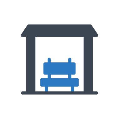 otobüs durağı vektör renk simgesi