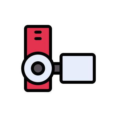 film vektörü düz renk simgesi