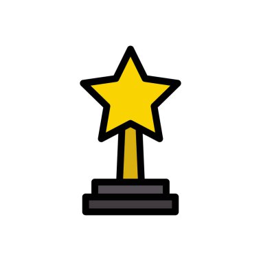 ödül vektörü düz renk simgesi