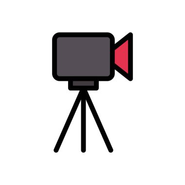 film vektörü düz renk simgesi