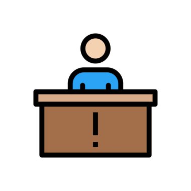 masa vektörü düz renk simgesi