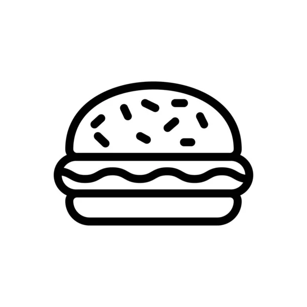 Fast Food Vector Dunne Lijn Pictogram — Stockvector