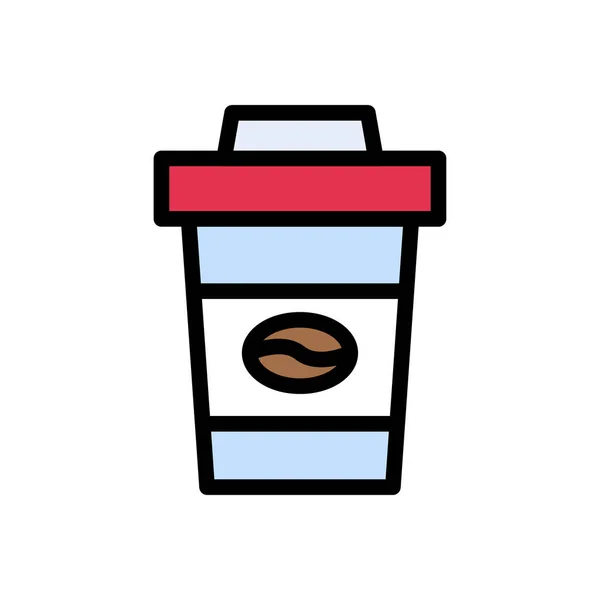 Taza Papel Vector Icono Color Plano — Vector de stock