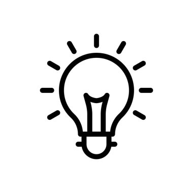 ampul vektörü ince çizgi simgesi