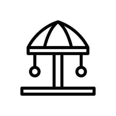 park vektörü ince çizgi simgesi