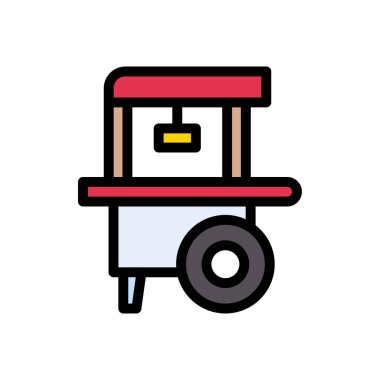 dükkan vektörü düz renk simgesi