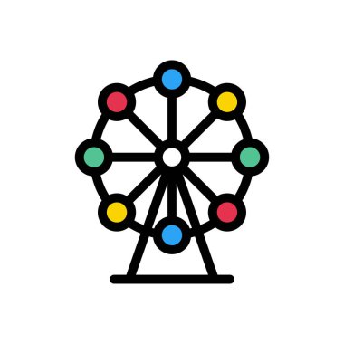 ferris vektör düz renk simgesi