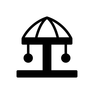 park vektörü ince çizgi simgesi