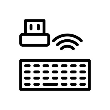 Klavye vektörü ince çizgi simgesi