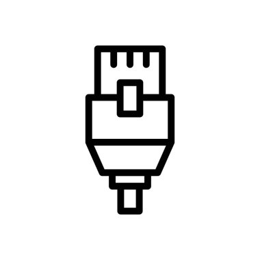 veri kablosu vektörü ince çizgi simgesi