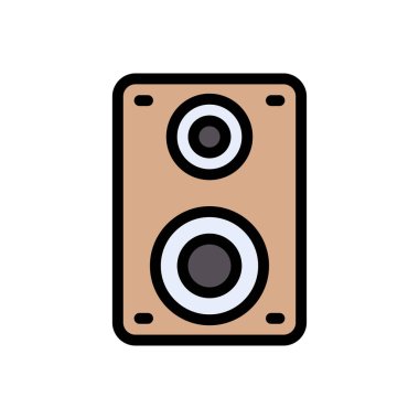hoparlör vektörü düz renk simgesi