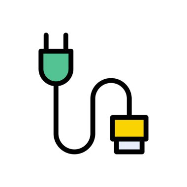 konnektör vektör düz renk simgesi