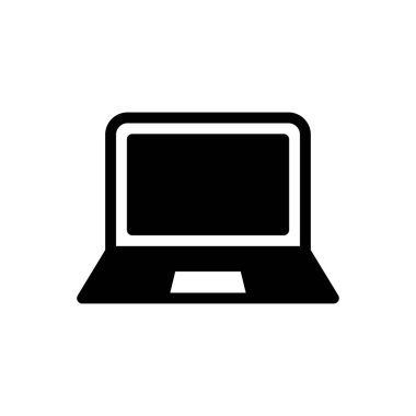 dizüstü bilgisayar vektörü glyph düz simgesi