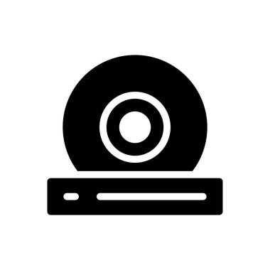 Dvd rom vektör düz simge