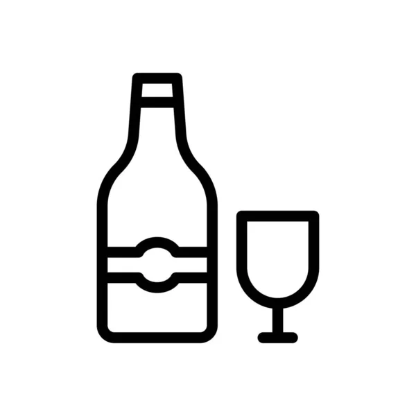 Icono Línea Delgada Vector Alcohol — Vector de stock