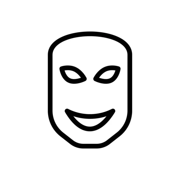 Maske Vektor Dünne Linie Symbol — Stockvektor