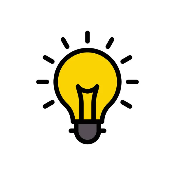 Bulb Vector Flat Color Icon — Stock Vector
