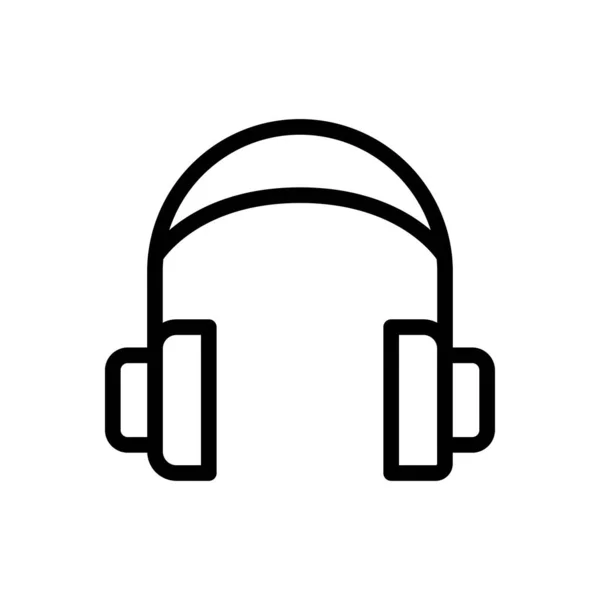 Kopfhörer Vektor Symbol Für Dünne Linie — Stockvektor
