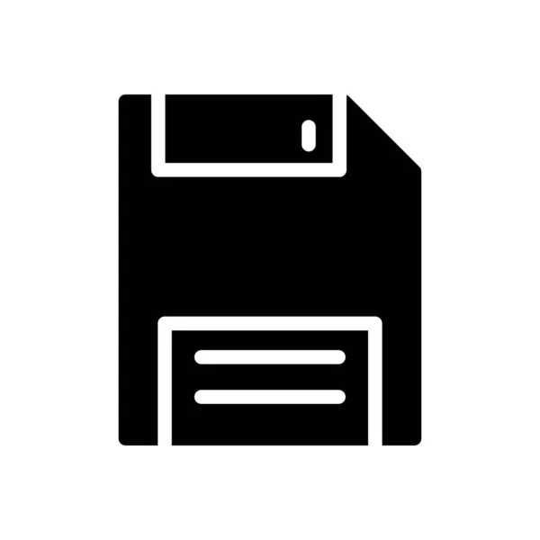 Diskette Vector Glyph Platte Pictogram — Stockvector