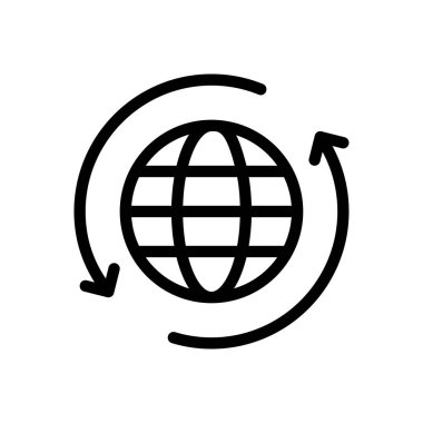 tarayıcı vektörü ince çizgi simgesi