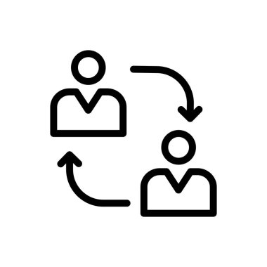 değişim vektörü ince çizgi simgesi