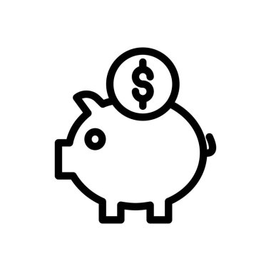 bank vektörü ince çizgi simgesi