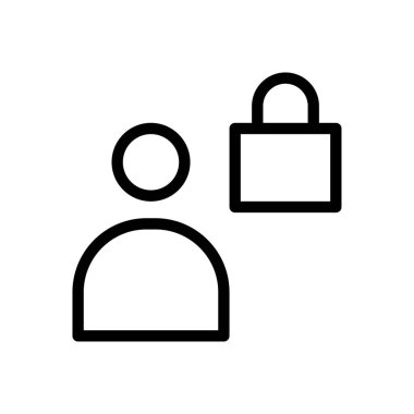 vektör ince çizgi simgesini kilitle