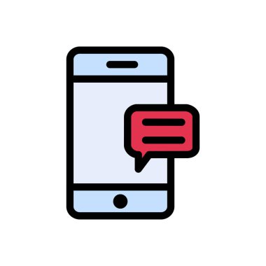 ileti vektörü düz renk simgesi