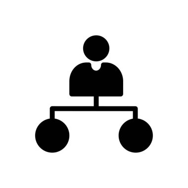 bağlantı vektörü glyph düz simgesi