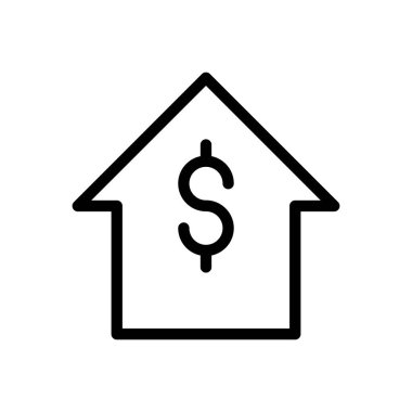 bank vektörü ince çizgi simgesi