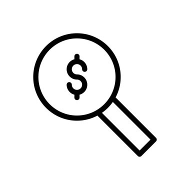 Arama vektörü ince çizgi simgesi