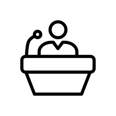 konuşma vektörü ince çizgi simgesi