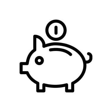 Para vektörü ince çizgi simgesi