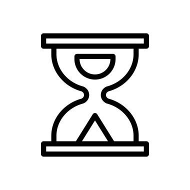 Kum saati vektörü ince çizgi simgesi