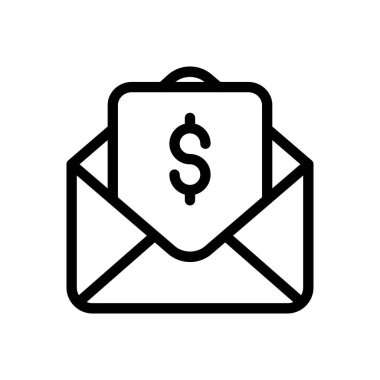 e-posta vektörü ince satır simgesi