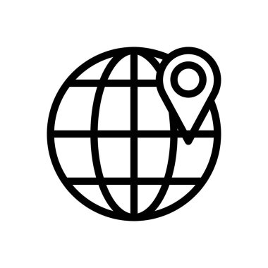 harita vektörü ince çizgi simgesi