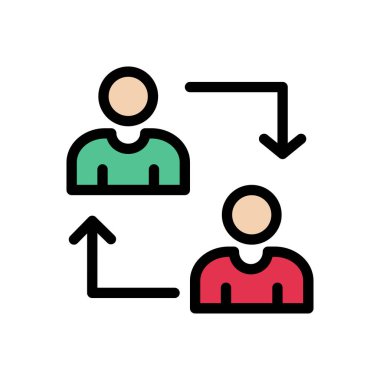 değişim vektörü düz renk simgesi