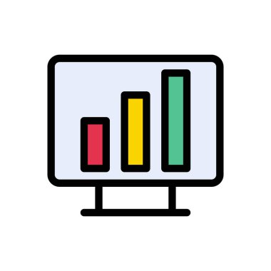 ekran vektörü düz renk simgesi