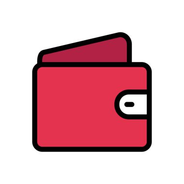 cüzdan vektörü düz renk simgesi