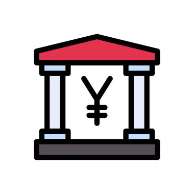 yen vektör düz renk simgesi