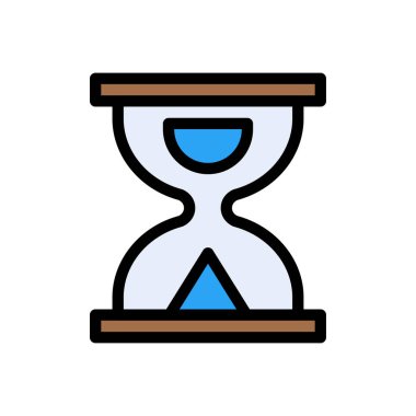 kum saati vektörü düz renk simgesi